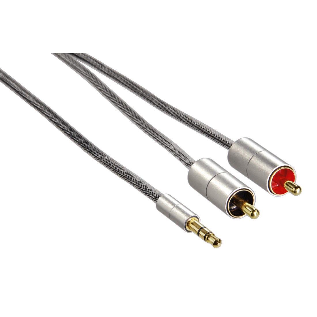 Both Pick up leaves Commercial Cablu de Conectare"AluLine", Mufa jack de 3.5mm, stereo-2x Mufa RCA, 1m |  Hama