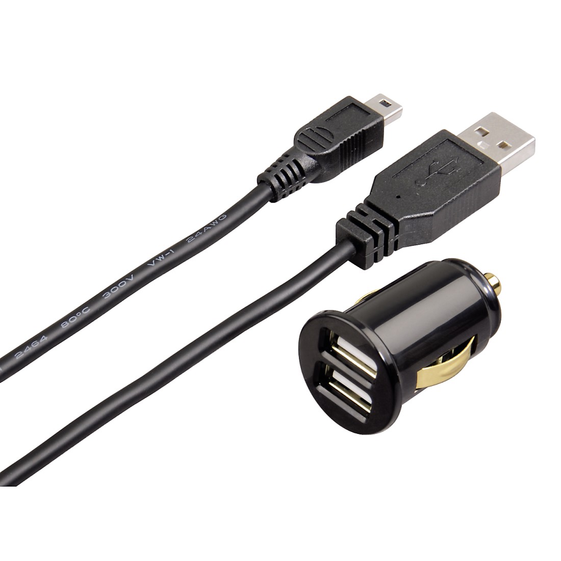 cycle Indomitable tonight Incarcator USB "Dual Piccolino" pt vehicule + Mini cablu USB, 2.4A | Hama