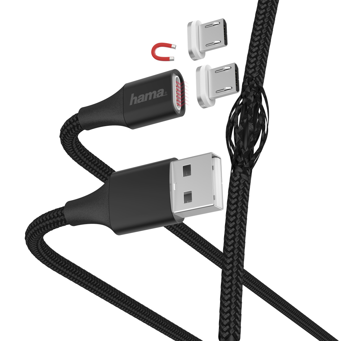 Funds temporary calf Cablu de încărcare / date "Magnetic", Micro-USB, 1 m, negru | Hama