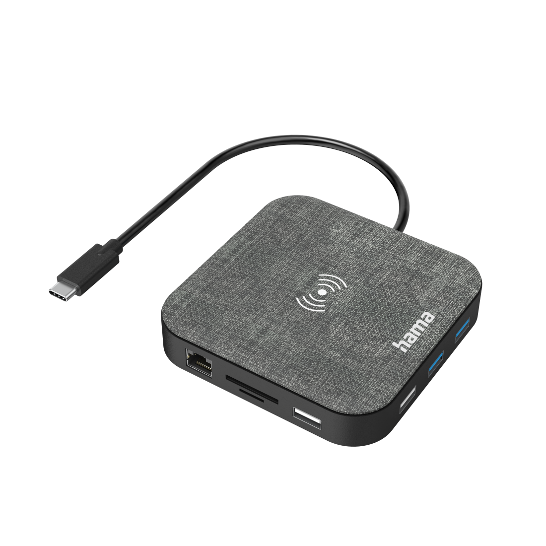 Th tar Orange Hub USB-C 12 porturi, Connect2QiCharge Wireless, multiport | Hama