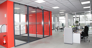 The reception area of the new logistics building