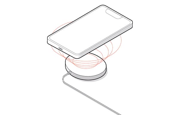 Ilustrarea modului de funcționare a unui telefon încărcare wireless