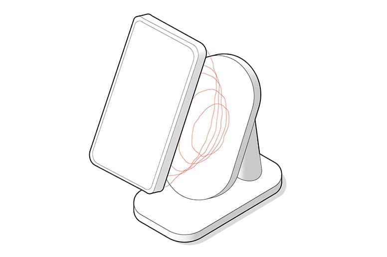 Illustration of the magnetic field of an inductive charging station