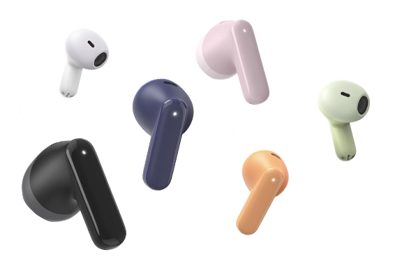 Image of the headphones in all 6 colours.