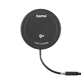 Hama Wireless Qi2 Charger, Inductive Charging Pad, Fast Charging, 15 W